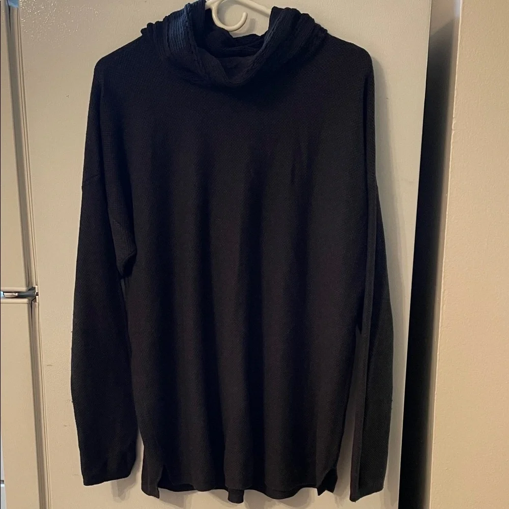 J.McLaughlin XL Dark Gray Cashmere Blend Cotton Sweater Detachable Neck‎ Piece
